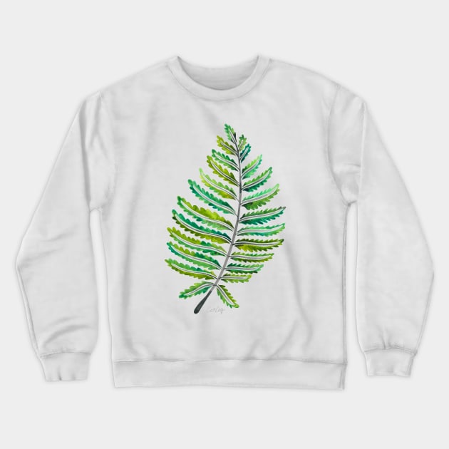 fern leaf green Crewneck Sweatshirt by CatCoq
